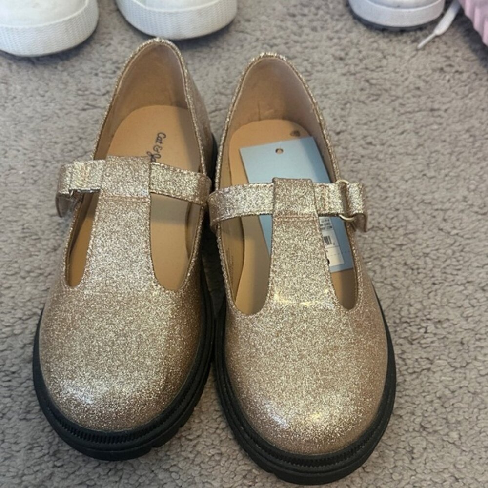 Cat & Jack Glittery Gold Dress Shoes